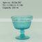 press drinkware/Wine goblet,Hiball,DOF, sundae cup,pitcher color glass in lake blue with float grass embossed patern