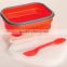 100% Silicone Folding Lunch Box With fork and spoon