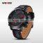 Stainless Steel Back Watch Case 316L Genuine Leather Strap Luxury Watches WEIDE WG93002  Express