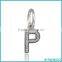 Wholesale Fashion 925 Sterling Silver Clear Crystal Paved Alphabet Letter Charm DIY Charm Beads