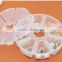 Round 8 grid bead jewelry packing boxes, hooks electronic components packaging transparent plastic storage drug box case