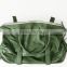 Green genuine leather handle bag travel kit bag customised women tote bag