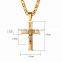 Wholesale Hallowmas Christian Church Titanium Steel Gold Jesus Cross Pendant Necklaces For Contemplative Human