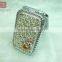 Charm cosmetic mirror/sliver pocket mirror with diamond/promotional gift cosmetic compact rhinestone mirror