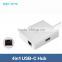 Premium 4 in 1 USB 3.0 Sharing USB C Combo Hub For New MacBook 12 Inch Chrome Book Pixel With Internet Lan Port