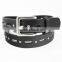 Square buckles suede leather casual jean leather belt 1.3" wide