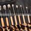 12Pcs Portable Cost-efficient Makeup Brush Kit Cosmetic Brush Set with Brown Leopard Folding Case
