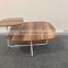 New arrival two layercovered paper coffee table with metal legs