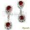 Ruby Diamond Earrings, Diamond Gold Earrings, Ruby Jewelry