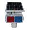 High quality red blue module LED flashing solar powered traffic warning light