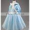 Chiffon Cosplay Princess Dress Baby Girls Festival Cosplay Costume Blue Cloak Dress for Winter Party Snow Queen Costume Clothes