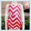 Grey chevron with pink ruffle rompers for baby girls New zigzag cute jumpsuit with tie diapers