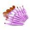 10pcs NEW Design Bling Cosmetic Brush Synthetic Toothbrush Oval Makeup Brush Set