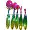 New style 5pcs rainbow multipurpose toothbrush oval makeup brush set with paper box