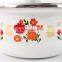 3 Pcs Cookware Enamel Casserole Sets With Flowers And Glass Lid