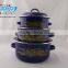 16-20CM 3 Pcs Casserole Straight Shape W/Metal Cover Dark Color Decor