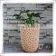 Hand Carved Furniture Orange Floor Vase Flower Pot