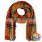 Yellow blue white checks designs scarf and shawls wholesale women scarf pashmina