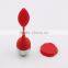 Red Color Stainless Steel Tea Infuser with Silicone Leaf Handle and Drip Tray
