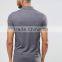 Custom Short Sleeve Button Placket Longline Side Hem Zip Dark Grey Men's 97% Polyester 3%Spandex 200g Casual Slim Fit Polo Shirt