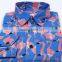 2017 new summer mens long sleeve printing stitching 100% cotton casual flower shirt
