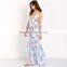 Free size flowy crepe boho lace floral women printed relaxed fit maxi dress