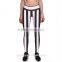 black white stripe jogging yoga legging capris/morning xg plus size fitness training athletic legging/tight sports pants