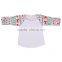 Little Girl's Kids Infant Poly-Cotton 3/4 Sleeve Raglan 2-9 Years