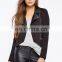 china OEM new product cheap long sleeves faux leather moto jacket women