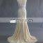 Bling Bling Beaded Crystal Chiffon Nude Mermaid Evening Dress Long