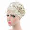 Velvet Pearl Turban Hat Scarf Winter Hat Muslim long Tail Cap