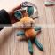 lovely 12cm soft plush rabbit toys keychain with metal keyring for promotion