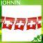 Decoration 100% polyester custom cheap Switzerland hanging bunting flag