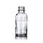 1 oz Clear Boston Round Glass Bottle with Black Fine Mist Spray