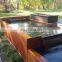 Abstract rusty red metal waterfall sculpture for garden landscape