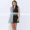 TWOTWINSTYLE Mesh Tops For Women V Neck Sleeveless High Waist Casual Blazer Vests Patchwork