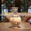 Antique blue and white porcelain ceramic flower vase