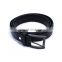 Latest black color pin buckle design men high quality genuine leather belt adjustable alloy belts for men