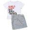 2020 hot sale fashion, new style summer infant Kid Girls Fashion T shirt+Shorts skirt Girls Outfits clothing set/