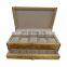 Spray painted double-layer Watch glasses jewelry box solid wood high gloss piano paint wood grain paper watch storage box