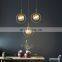 Golden Modern Design Glass Shade Pendant Lamp Modern Ball Hanging Lighting LED Indoor Decor Chandelier
