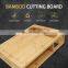 Bamboo Cutting Board Juice Groove With 3 Drawer Tray And Locking Lid