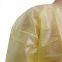 Free Sample Protection Disposable Nonwoven PP PE Yellow Isolation Gown