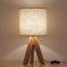 Modern Garden Wood Art Tripod Table Lamp Hotel Bedroom Bedside Lamp