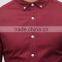 2016 Autumn Long Sleeves Men Twill Skinny Shirt In Burgundy