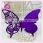 Wholesale Wedding & Party Wine Glass Paper Laser Card Unique Butterfly Design Beautiful Purple JK-77