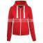 Manufacturer big size sports long sleeve polyester cotton women zipper sweater hoddies