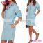 Cheap Long Sleeves Solid Denim One Piece Dress                        
                                                Quality Choice