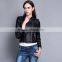 2015 spring and autumn fashion short locomotive leather collar jacket for women