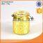 Golden Use Glass Candle Jar, Tealight Holder with handle